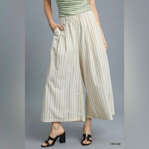 #331 Striped Cream Wide-Leg Pants